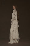 Mutedance 24 Autumn and Winter Flower Dye Button Long Dress MD-MD24FW103-hoary